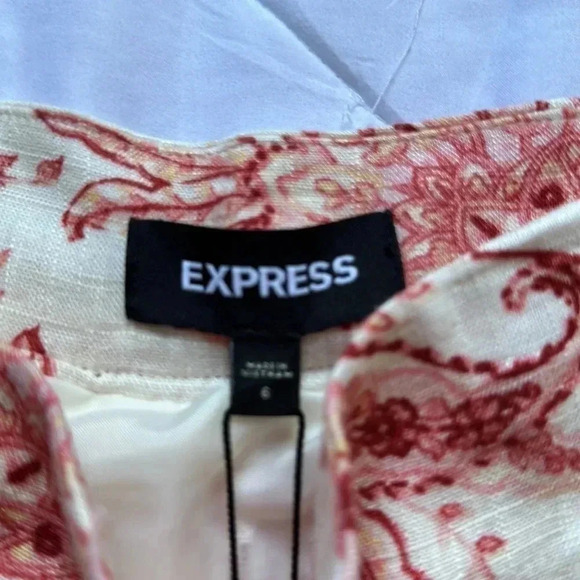 Express floral print linen blend tiered skirt size 6 NWT - Picture 5 of 7